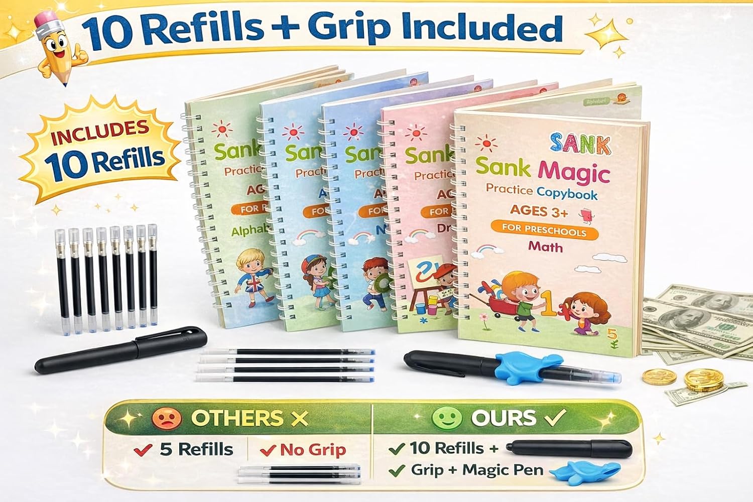 Magic Practice Copybook (4 Book + 10 Refill) (A-127)